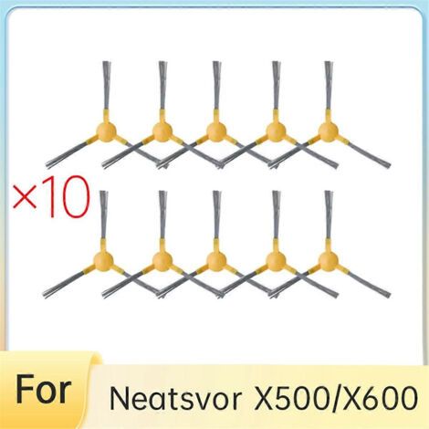 Lot de 10 brosses latérales de rechange pour aspirateur robot Neatsvor X500/X600 à vidage automatique