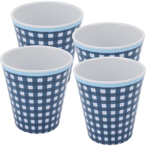 Lot de 4 tasses en mélamine imitation porcelaine, idéales pour les restaurants et les écoles. (1/5)