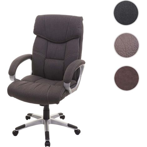 Chaise de bureau HWC-A71, chaise pivotante, tissu imitation daim, brun (1/5)
