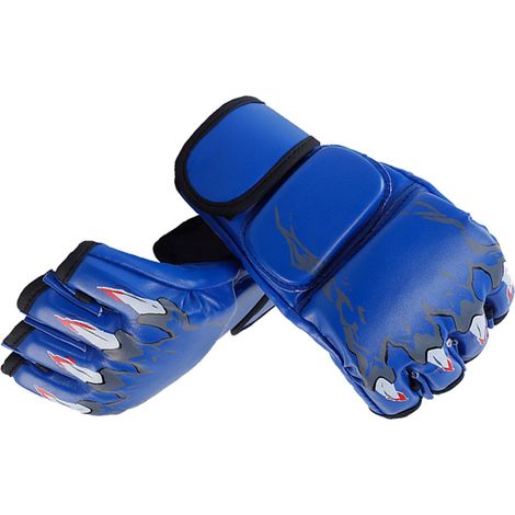 Gants de boxe et de kickboxing demi-doigts avec bracelet ajustable pour hommes et femmes (1/5)