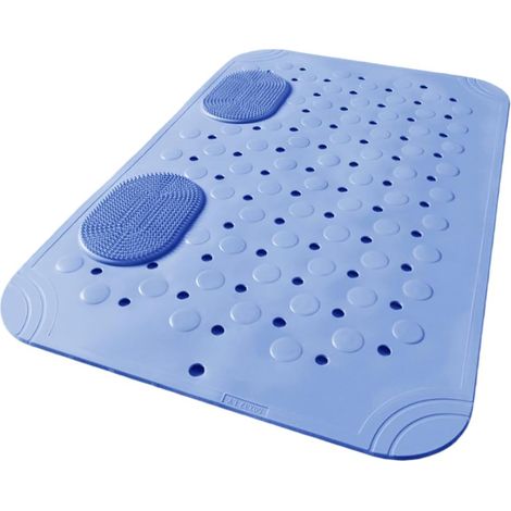 Massage Shower Mat 50x32cm with Quick Drainage Hole (Blue) (1/5)