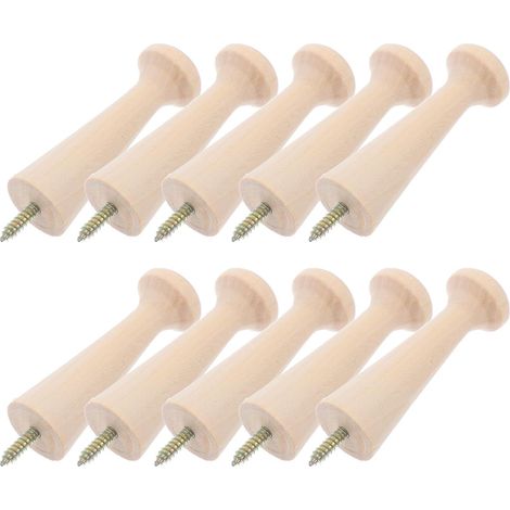 10 Crochets à Cheville en Bois Massif, Porte-manteaux Mural, Lot de 10 Pièces, Installation Facile, Design Élégant, Fixation Murale pour Hall D'entrée (1/5)