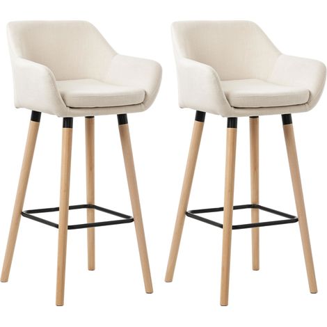 2er Set Barhocker Grant mit Stoffbezug beige