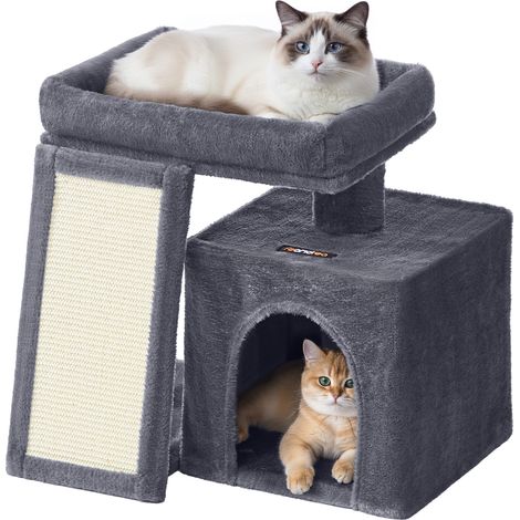 Feandrea Arbre à chat, centre d'activités avec griffoir en sisal, Gris (1/5)