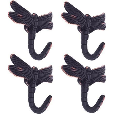 Lcyolada Set of 4 Dragonfly Hooks for Coat Towel Bag Dresses Oil Brushed Bronze (1/5)