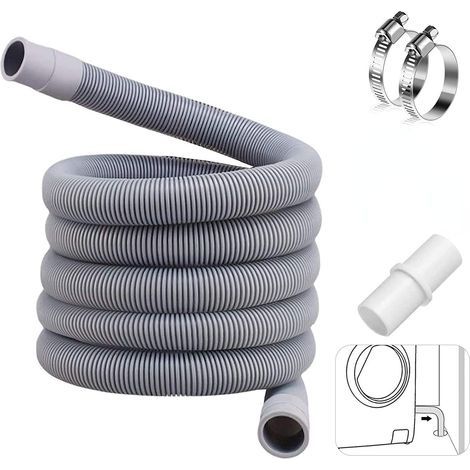 3m Flexible d'évacuation universel,rallonge de tuyau pour lave-vaisselle,Tuyau de vidange pour machine à laver,Tuyau d'évacuation d'eau,Tuyau d'évacuation,Rallonge de Tuyau de Vidange pour Tuyau (1/5)