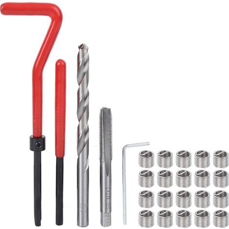 Kit de Réparation de Filetage 25pcs M7 Outil de Réparation de Filetage Insert Outil de Taraudage Ensemble de Forets pour Réparation Automatique Avec Boîte en Plastique (1/5)
