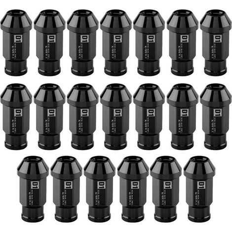 M12X1.5 Aluminum Nut for Car Tire Racing Wheel (Black) (1/5)