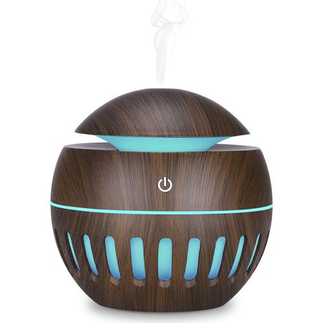 USB-Luftbefeuchter mit Aromaöl-Diffusor, Kaltnebel-Funktion, Farbwechsel-LED-Nachtlicht und Holzoptik für die Aromatherapie zu Hause und im Büro (1/5)