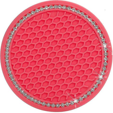 2er-Set Auto-Untersetzer, Wasserbecher- und Flaschenhalter, rutschfeste Silikonmatte für die Innenausstattung Ihres Autos-Watermelon Red (1/5)