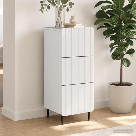 vidaXL Mobile con Cassetti Bianco 33 x 34,5 x 92 cm (1/5)