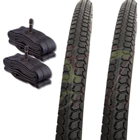 2 COPERTONI COUNTRY NERO 700X35C (37-622) +2 CAMERE D'ARIA CON VALVOLA SCHRADER AMERICA PER BICLETTA BICI CITY BIKE TREKKING 28X1 5/8 3/8