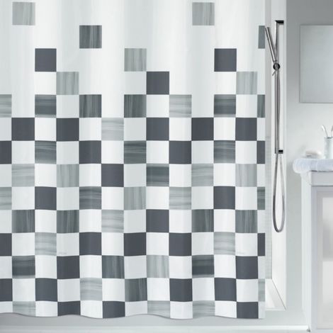 Cortina de ducha Poliéster PART 180x180cm Gris y Blanco Spirella