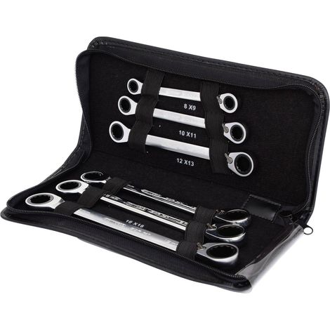 KS TOOLS Jeu de clés polygonales à cliquet réversible GEARplus, 6 pcs ( 503.4580 )
