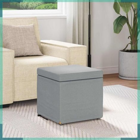 876743 Tabouret Gris clair 41 x 41 x 40 cm Tissu et bois stratifié (1/5)