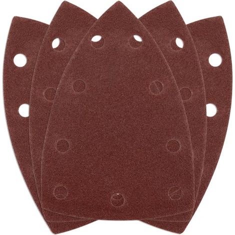 Carta vetrata in velcro, ferro 100 x 147 mm, P120, 5 pezzi, con 9 fori per 04-623 (1/3)