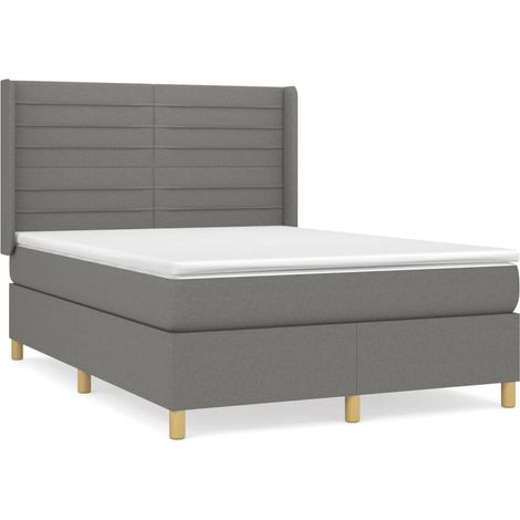 Maison Exclusive - Boxspringbett mit Matratze Dunkelgrau 140x200