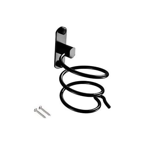Hair Dryer Holder Wall Mounted with Drilling For Hotel, Bathroom, Toilet, Barbershop Aluminum, Matte Finish, Black, 1 Piece.