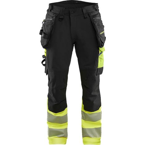 Pantalon de travail haute visibilité stretch 4D 1125 - Noir/Jaune XS - FR(38) - SE(C44) - Courtes
