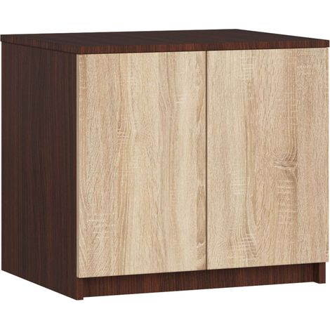 Surmeuble pour armoire AKORD S60 Wengé 60 cm 2 portes façade Chêne Sonoma 2 étagères 60x51x55 cm (1/5)