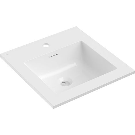 Mexen Otis lavabo empotrado en encimera 46 x 46,5 cm, blanco brillo - 25184500 (1/3)