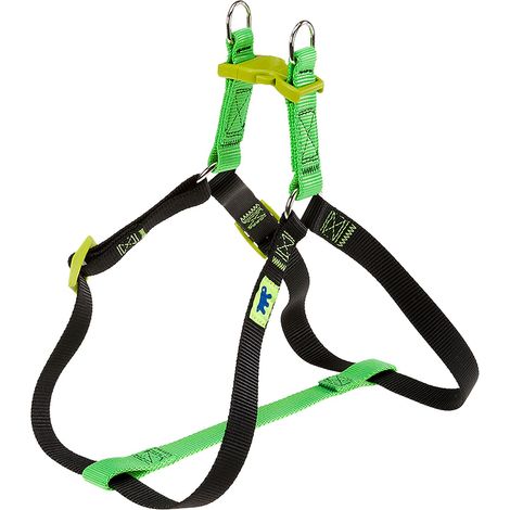 Ferplast EASY P COLOURS Pettorina per cani in nylon, 4 misure e 3 colori. Variante EXTRA SMALL - Misure: A=B 33-46.5 cm 10 mm - Verde acido