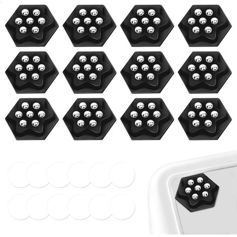 12 Pièces Petite Roulettes pour Meubles, Spetites Roulettes Adhésives, Roulettes en Silencieuses, Roulettes Pivotantes à 360 Degrés Roulettes à Billes, Mini Roulettes pour Tables de Nuit et Poubelles (1/5)
