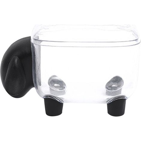 Porte-coton-tige Mouton Design Transparent Boîte de Rangement Cure-dents Contenant Décoration Maison Noir (1/5)