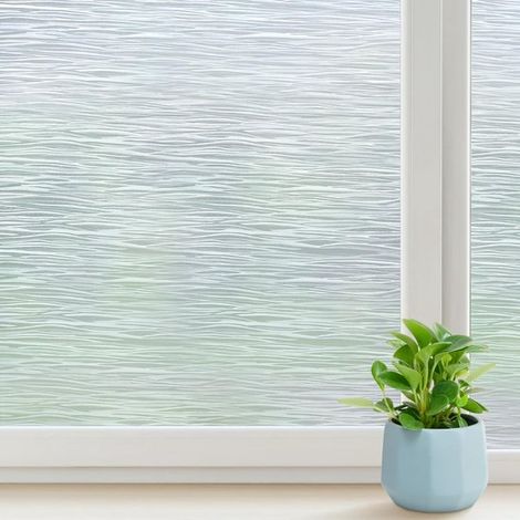 Pellicola per finestre a righe effetto vetro satinato, per la privacy, 45 x 200 cm. (1/5)