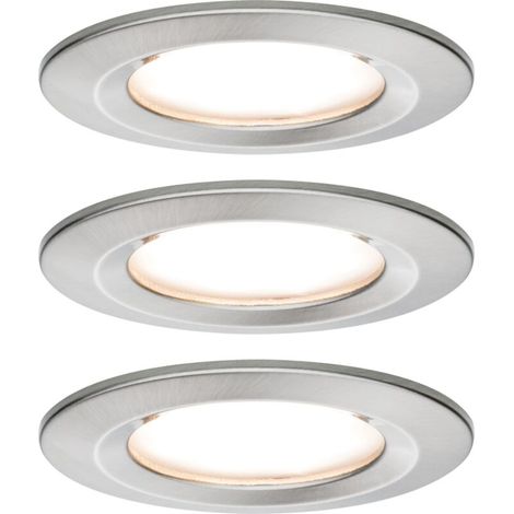 Nova Spot encastrable pour salle de bains jeu de 3 LED LED 18 W IP44 fer (brossé) D651801 (1/5)
