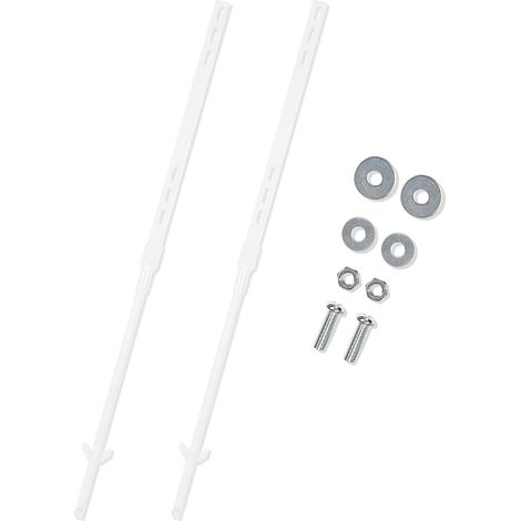 Lot de 2 supports de panneau - Poteaux de signalisation de jardin pour panneau de sécurité et d'avertissement avec pointe pour jardin, cour, terrain agricole (blanc, 3 pieds) (1/5)