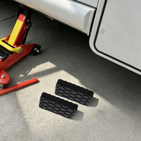 4 x Bloc de Cric en Caoutchouc, Tampon de Protection pour Cric, Adaptateur de Cric, pour Voiture, SUV, Camion (1/5)