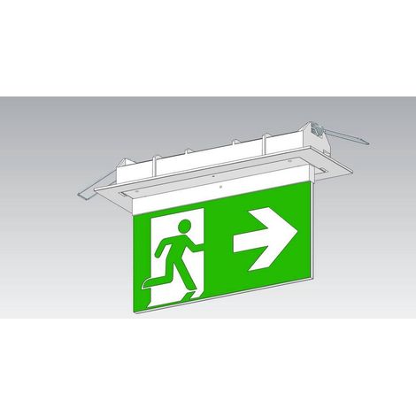 [NEUWERTIG] B-Ware Beltrona Led Fluchtweg Notbeleuchtung Schild Deckeneinbaumontage Mexm82506 Zb 146