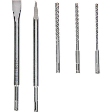 BOSCH PROFESSIONAL ACCESSORIES SDS-PLUS LOT DE 5 EMBOUTS ET BURINS 2607017515 (1/4)