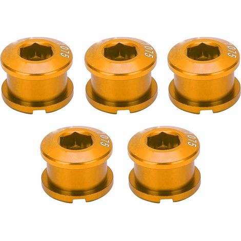 Lot de 5 boulons de plateau unique, écrous de pédalier en alliage d'aluminium, vis de roue de chaîne pour VTT, couleur or. (1/5)