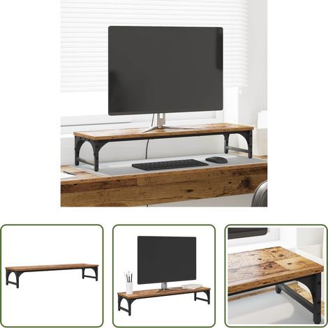 vidaXL Support écran minimaliste - Support de moniteur Bois Ancien 85 x 23 x 15,5 cm (1/5)