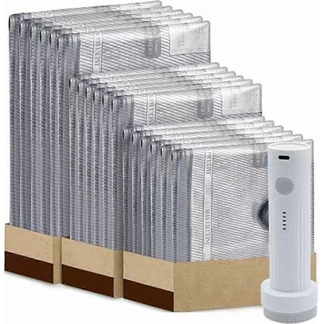 Lot de 6/9 sacs de rangement sous vide rechargeables pour bagages et valises, gain de place pour vêtements. (1/5)