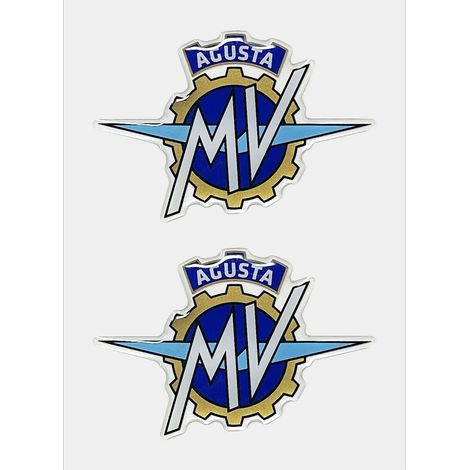 Adesivi 3D per Moto MV Agusta Logo – Kit 2 Stickers Resinati, Resistenti ad Acqua e Raggi UV, Made in Italy, Licenza Ufficiale, 60 x 40 mm