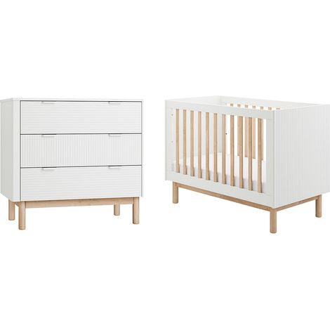 Lettino evolutivo 60x120 e cassettiera 3 cassetti Pinio Miloo Bianco (1/5)
