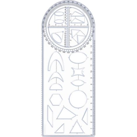 Règle géométrique multifonctionnelle, gabarit de dessin pour l'écriture au bureau-style B (1/5)