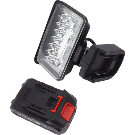 Projecteur LED de travail ultra-lumineux à large portée avec interface MT et tête de lampe rotative, 1500 mAh, prise UE, 100-240 V, 10 cm (4 pouces).