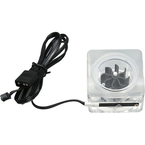 Débitmètre d'eau 3 voies avec 8 aubes, filetage G1/4, contrôle manuel à distance, pour système de refroidissement liquide PC, couleur noir. (1/5)
