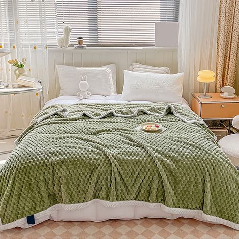 Couette - Plaid Double Face Velours - 200 x 150 cm - Pour Canapé Lit ou Salon - Usage Intérieur Toute Saison - 1 Pièce