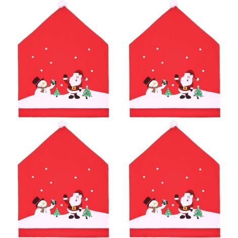 Housses de chaise de noël, 4 pièces, décoration de chaise pour fête de noël et dîner (1/5)