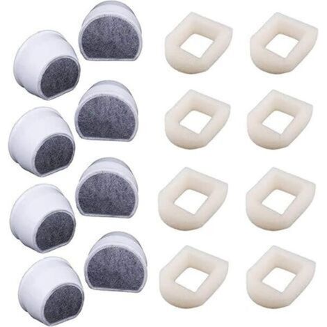 Lot de 16 Préfiltres en Mousse et Filtre à Carbone Compatible avec PetSafe Drinkwell Fountain INOX 360 Avalon Pagoda Seascape et Sedona Fontaines, Filtre pour Fontaine à Eau Chat Chien (1/5)
