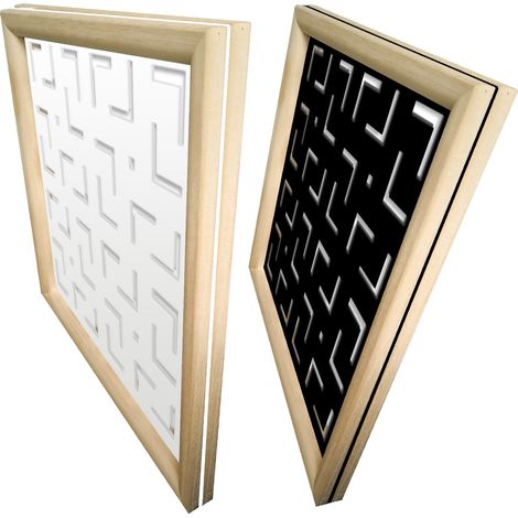 LABYRINTH M - Modules décoratifs en bois et PVC - Couleur : blanc - Dimension : 48x48 cm