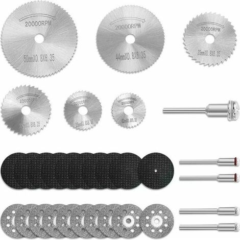 Rotationswerkzeug-Trennscheiben-Set, Diamant-Trennscheiben für Metall, Holz, Kreissägeblatt, Harz-Trennscheibe, Diamant-Schleifscheiben für Holz, Glas, Kunststoff (1/4)