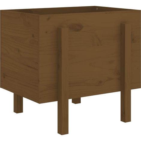 Vassoio per fioriera aiuola rialzata piante fiori terrazza giardino 62 x 50 x 57 cm legno massello di pino marrone 020037763