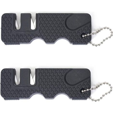 2 pièces egiseur de couteaux,aiguiseur couteaux,eguiseur de couteau,Pratique, compact et léger, idéal pour une utilisation en extérieur, pour un affûtage grossier et fin-DOU