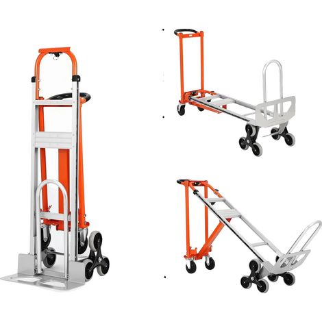 Chariot de montée d'escaliers, haute capacité de charge, design polyvalent 3-en-1, Orange (1/2)